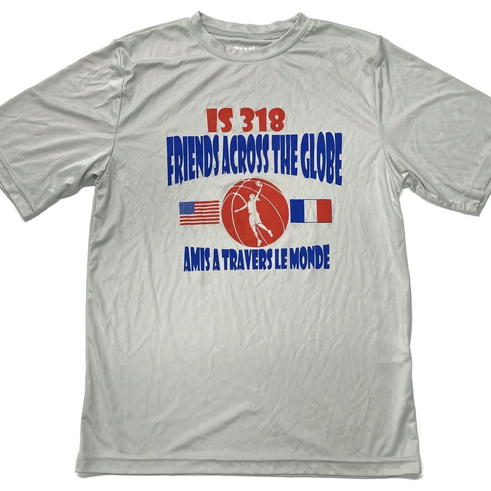 Team 365 T-Shirt Friends Across Globe USA‎ France Mens Small Gray Tee Athletic
